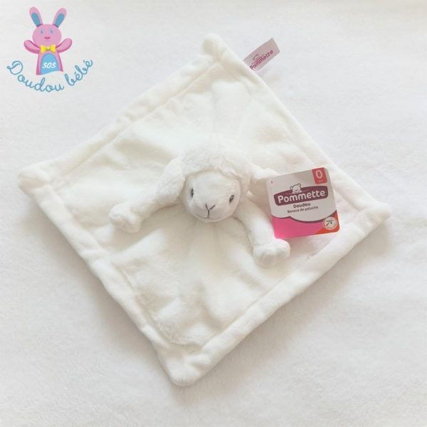 Doudou plat Mouton blanc tout doux POMMETTE