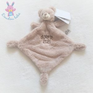 Doudou plat Ours tout doux beige crème “Born in 2021” NICOTOY C&A