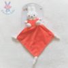 Doudou Lapin Miffy Nijntje orange et blanc mouchoir fleurs TIAMO