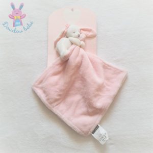 Doudou Lapin blanc rose à pois mouchoir rose MAISONS DU MONDE