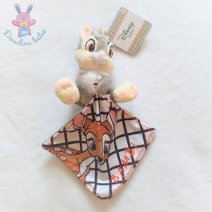 Doudou Lapin Panpan gris mouchoir Faon Bambi marron DISNEY