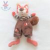 Doudou Renard Jumpy orange salopette marron 25 cm BUKOWSKI