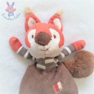 Doudou Renard Jumpy orange salopette marron 25 cm BUKOWSKI