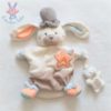 Doudou Lapin marionnette Charleston blanc beige orange Bébé 9