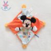 Doudou plat Minnie mouse orange jaune rayé bleu DISNEY