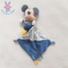 Doudou Mickey bleu blanc rayé mouchoir triangles colorés DISNEY