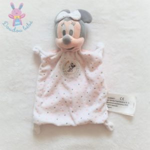 Doudou plat pétales Minnie blanc rose mouton DISNEY BABY