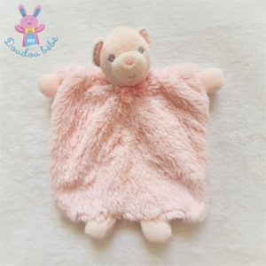 Doudou plat Ours marionnette rose pâle perle KALOO