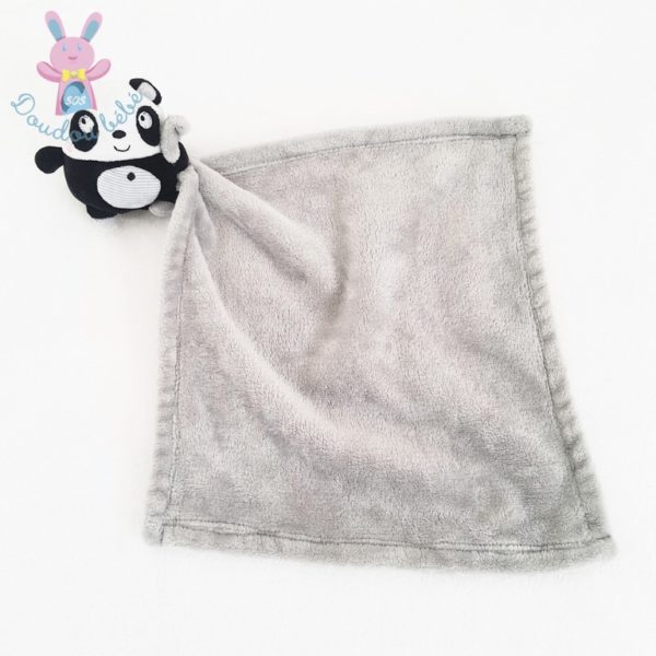 Doudou Panda noir blanc couverture polaire gris NICOTOY SIMBA