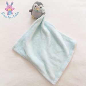 Doudou Pingouin gris rayé couverture polaire bleu SIMBA NICOTOY