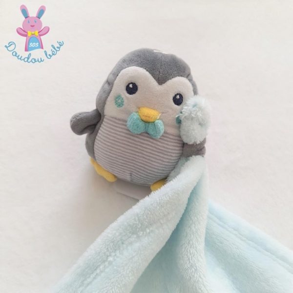 Doudou Pingouin gris couverture bleu SIMBA NICOTOY