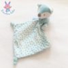 Doudou Renard bleu-vert blanc mouchoir motif étoiles NICOTOY