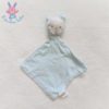 Doudou plat Lapin rayé bleu blanc OBAIBI