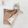 Doudou Hibou Chouette marron beige blanc mouchoir OBAIBI OKAIDI