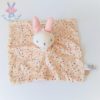 Doudou plat Lapin rose beige crème fleurs SIMBA KIABI