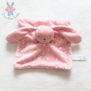 Doudou plat Lapin rose blanc étoiles NICOTOY PAT & RIPATON