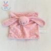 Doudou plat Lapin rose blanc étoiles NICOTOY PAT ET RIPATON