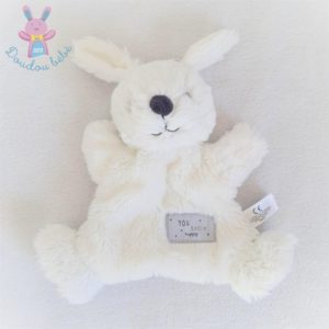 Doudou Lapin marionnette blanc “You make me happy” SIMBA