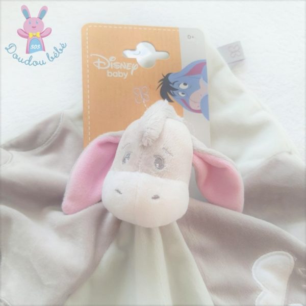 Doudou plat Bourriquet gris rose DISNEY NICOTOY