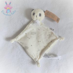 Doudou plat Panda blanc gris étoiles TAPE A L’OEIL TAO