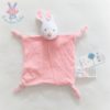 Doudou plat Lapin rose blanc à pois Grain de Blé Z