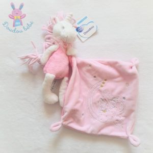 Doudou Licorne Lili rose blanc mouchoir étoiles NICOTOY SIMBA