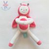 Doudou Coccinelle rose blanc à pois gris OBAIBI OKAIDI