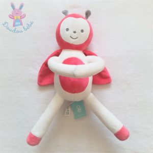 Doudou Coccinelle rose blanc à pois gris OBAIBI OKAIDI