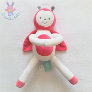 Doudou Coccinelle rose blanc à pois gris OBAIBI OKAIDI