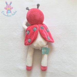 Doudou Coccinelle rose blanc à pois gris OBAIBI OKAIDI