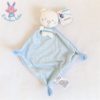 Doudou Ours blanc bleu rayé avec cape MOTS D'ENFANTS