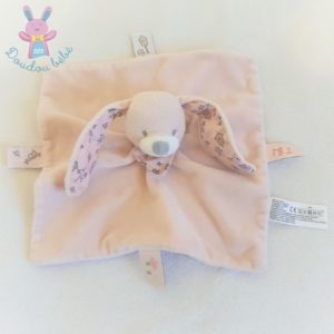 Doudou plat Lapin rose oiseaux « my little bird » BOUT’CHOU