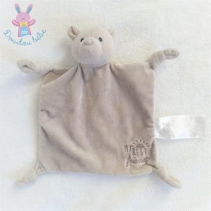 Doudou plat Ours beige crème marron “my best friend” Grain de Blé Z