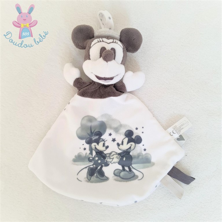 Doudou plat Minnie gris et rose DISNEY