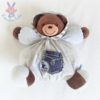 Doudou Ours boule blue denim gris marron poche jean KALOO