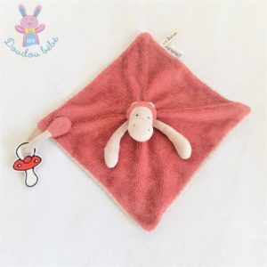 Doudou plat Hippopotame rose beige les Zazous MOULIN ROTY