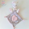 Doudou Lapin blanc mouchoir gris rose "I love you" nuages SIMBA