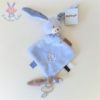 Doudou plat Lapin Alex et Bibou bleu marron canard NATTOU