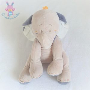 Doudou éléphant beige bleu Wapi et Bao 32 cm NOUKIE’S