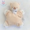 Doudou Ours grelot beige blanc animaux savane BOUT'CHOU MONOPRIX