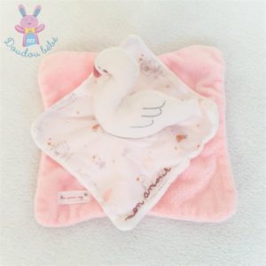 Doudou plat Cygne rose blanc « mon amour » SERGENT MAJOR