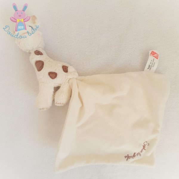 Doudou Sophie la Girafe écru pois marron mouchoir VULLI