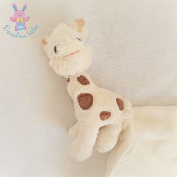 Doudou Sophie la Girafe écru pois marron mouchoir VULLI