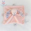 Doudou plat rose pâle fleurs "mon doudou" BOUT'CHOU