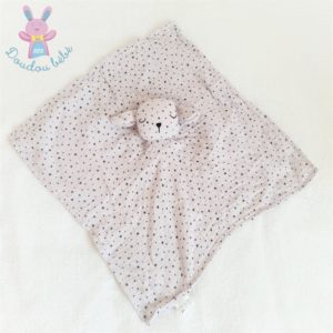 Doudou plat Lapin Mouton lange gris noir étoiles BOUT'CHOU MONOPRIX