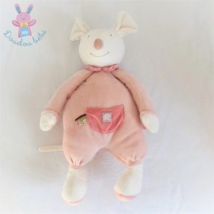 Doudou Souris Myrtille et Capucine range pyjama rose 60 cm MOULIN ROTY