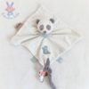 Doudou plat Panda Loulou Léa & Hippolyte blanc gris NATTOU