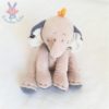 Doudou éléphant beige bleu Wapi et Bao 20 cm NOUKIE'S