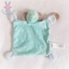 Doudou plat éléphant bleu vert à pois anneau bois TOYS R US