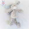 Doudou Lapin gris bleu étoiles et rayé cœur TAPE A L'OEIL TAO